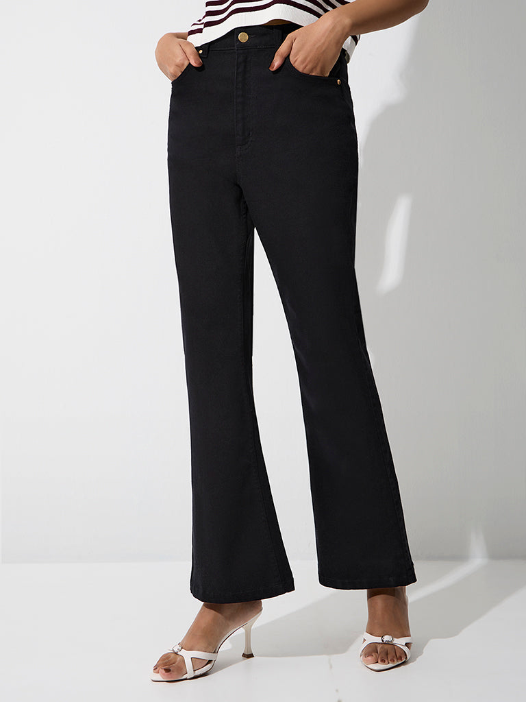 LOV Blue-Wash High-Waist Bootcut Jeans