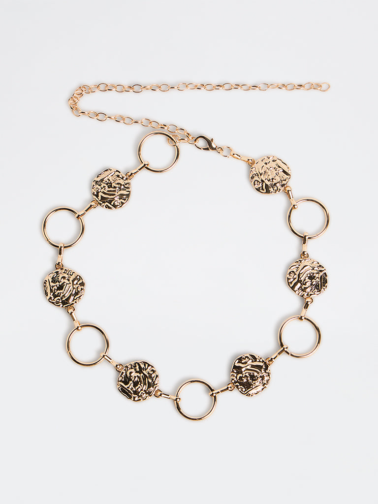 Westside Accessories Gold Textured Metal Link Belt