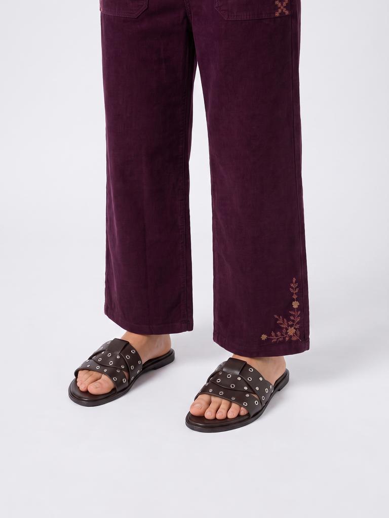 LUNA BLU Dark Brown Slides