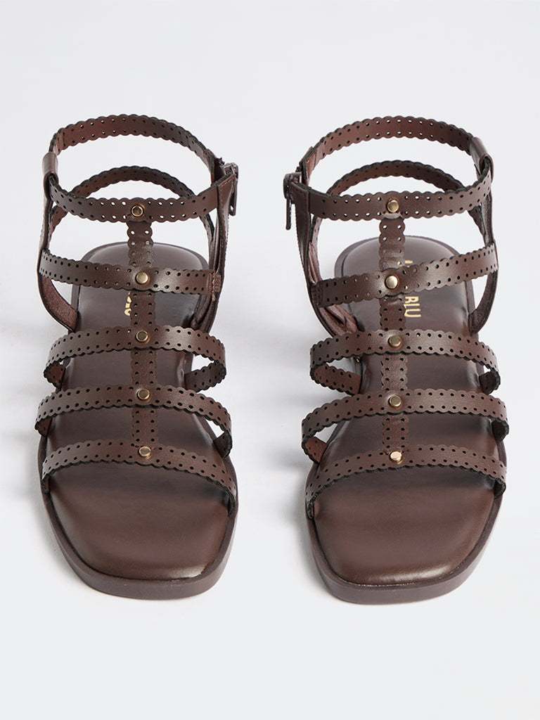 LUNA BLU Dark Brown Gladiator Sandals