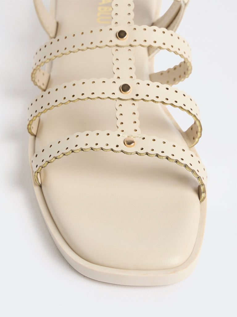 LUNA BLU Ivory Multi-Strap Gladiator Sandals