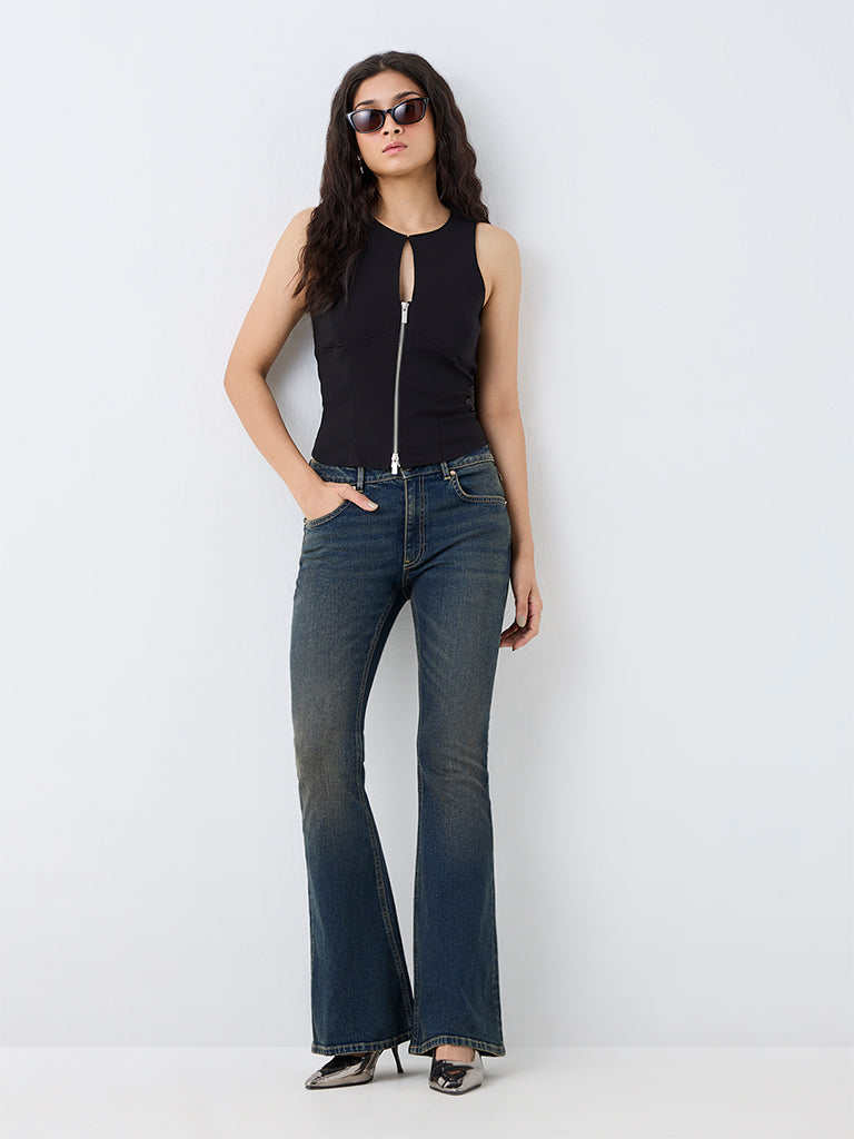 Nuon Black Cut-Out Design Top