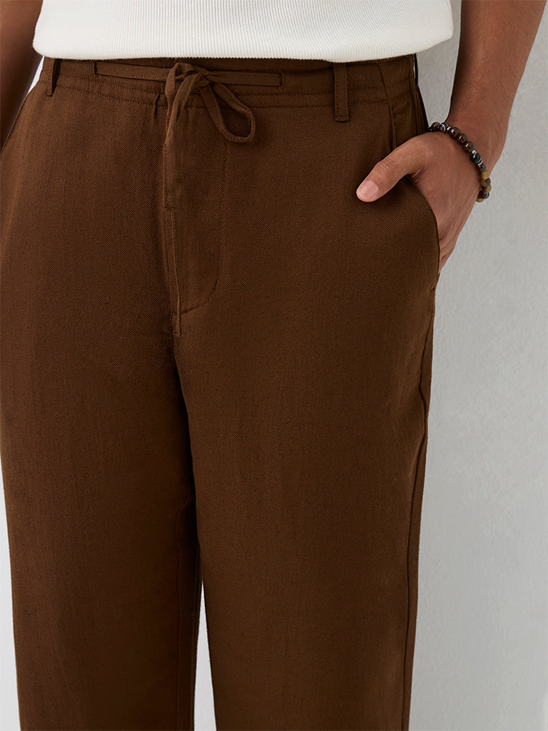 ETA Brown Relaxed-Fit Mid-Rise Chinos
