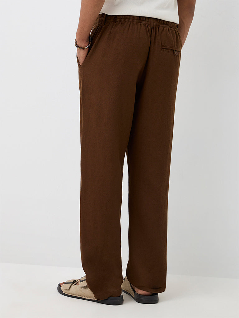 ETA Brown Relaxed-Fit Mid-Rise Chinos