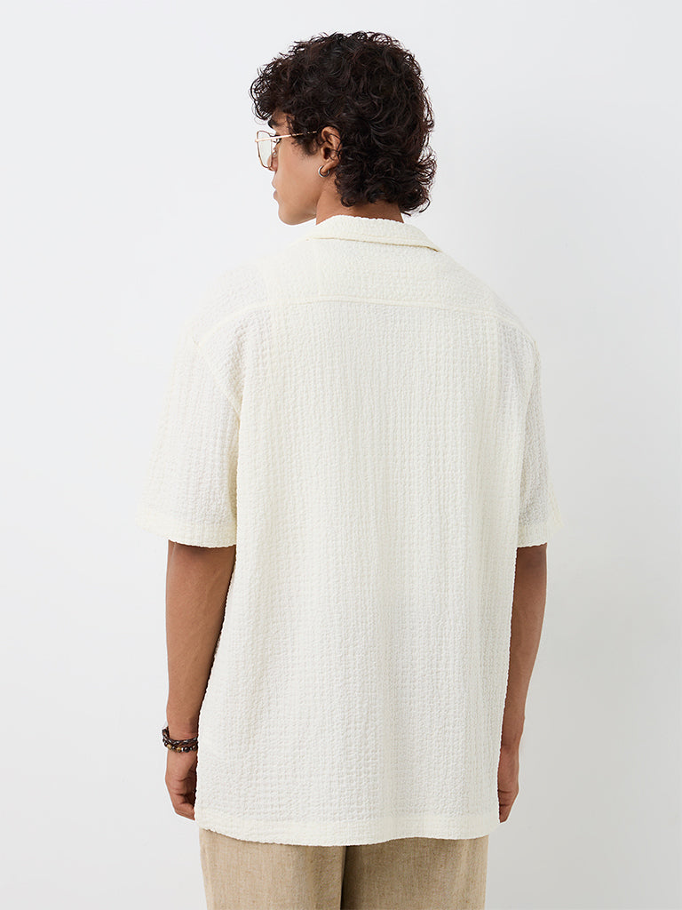 ETA Off-White Textured Relaxed-Fit Shirt