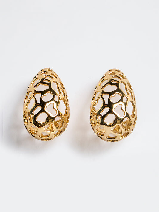 Westside Accessories Gold Cut-Out Teardrop Earrings