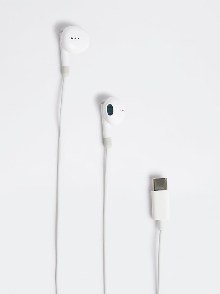 Westside Accessories White USB-C Mini Wired Earphones