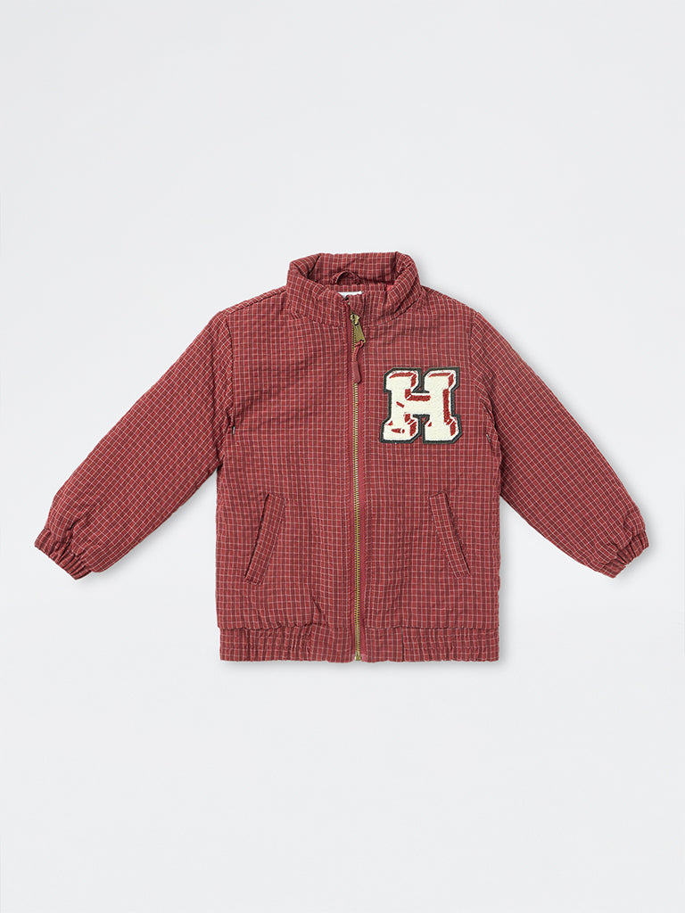 HOP Kids Boys Red Checkered Jacket