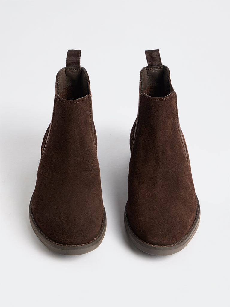 SOLEPLAY Dark Brown Suede Chelsea Boots