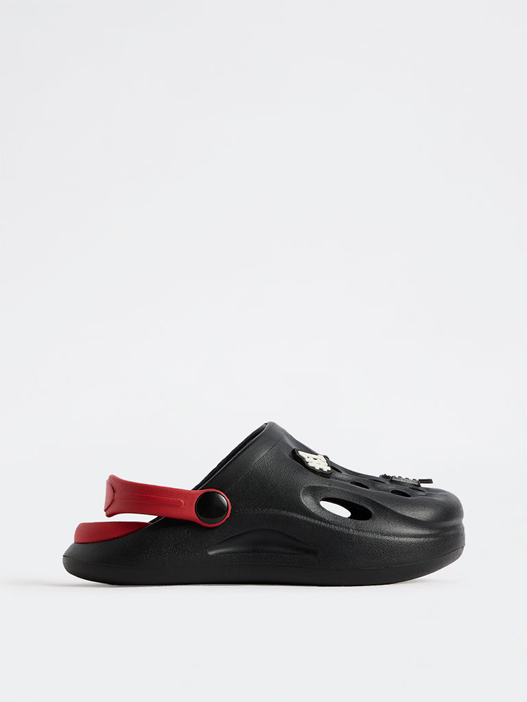 Yellow Black Racing-Themed Perforated Clogs