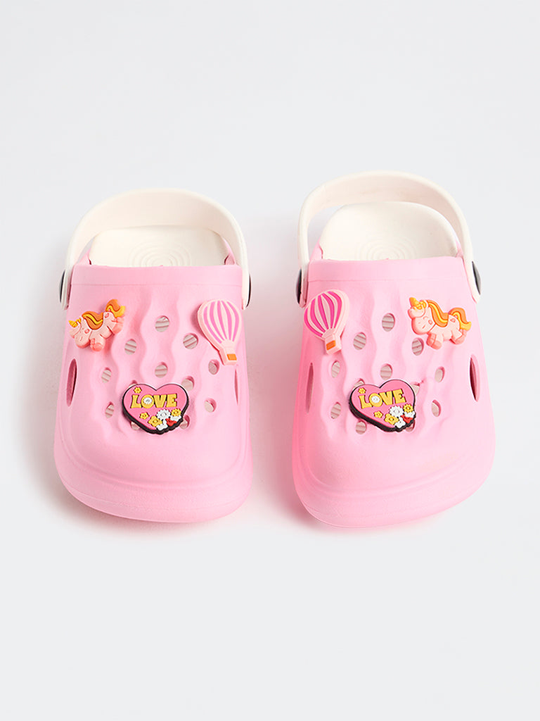 Yellow Pink Applique Detail Clogs