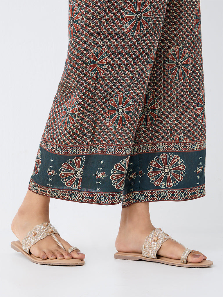 Utsa Multicolour Floral Printed Pants