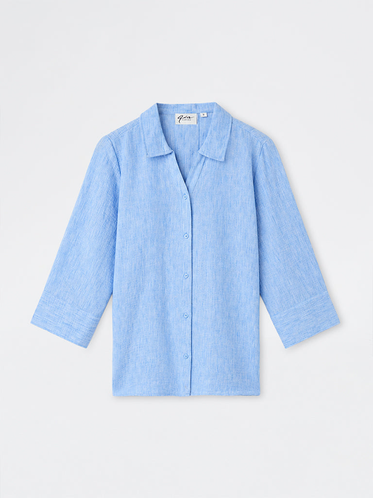 Gia Light Blue Melange Shirt