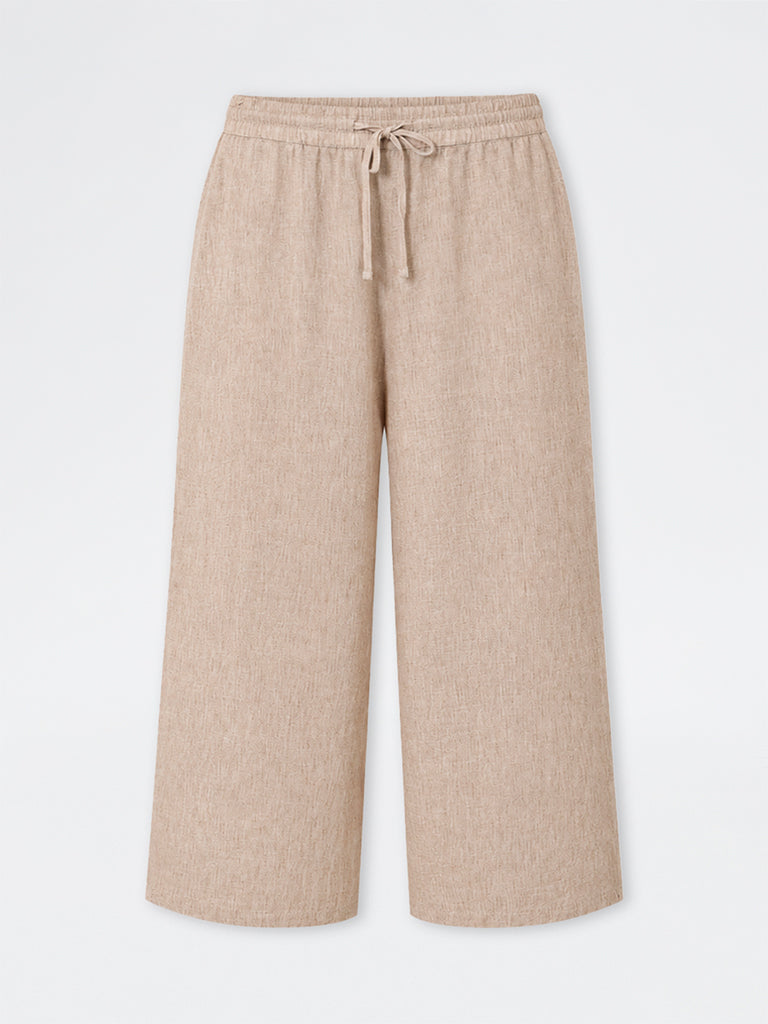 Gia Beige Melange High-Rise Trousers
