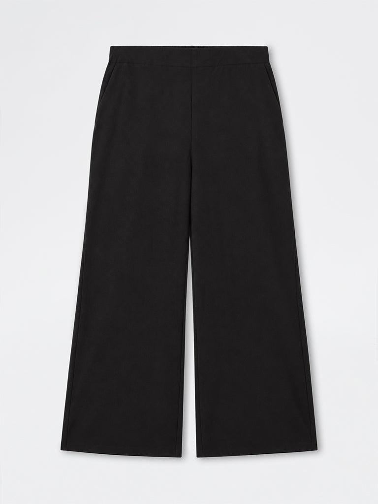 Gia Black Solid High-Rise Trousers