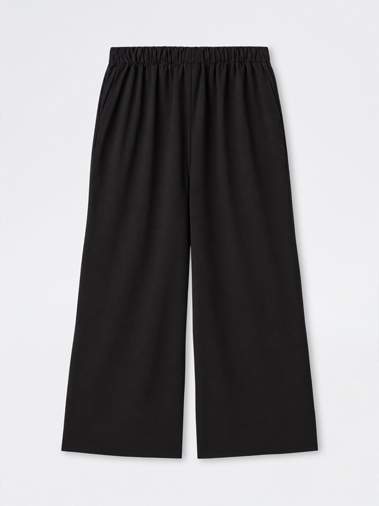 Gia Black Solid High-Rise Trousers
