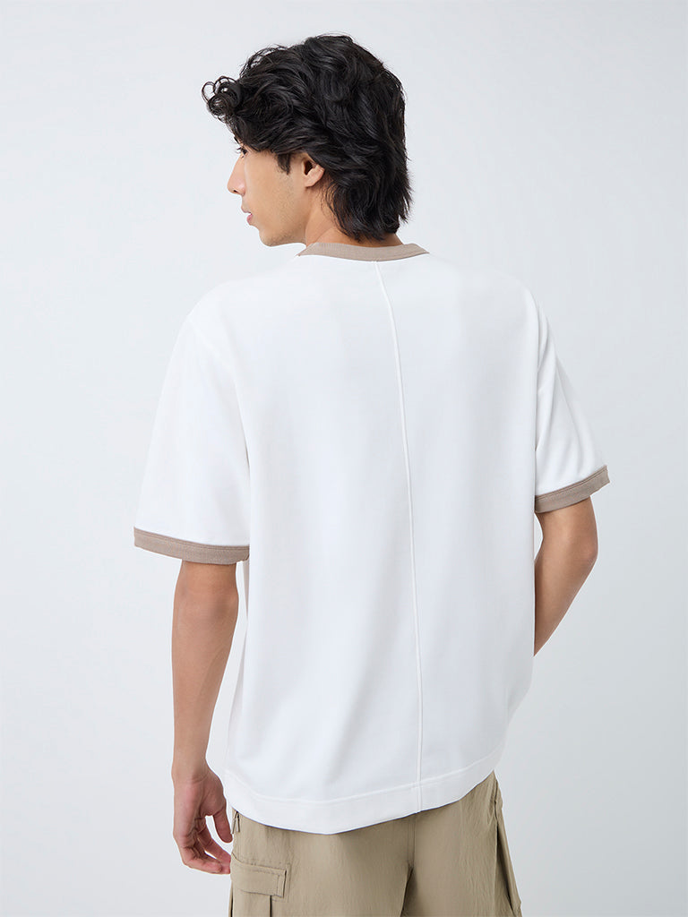Nuoflexx Off-White Typography Relaxed-Fit Cotton-Blend T-Shirt