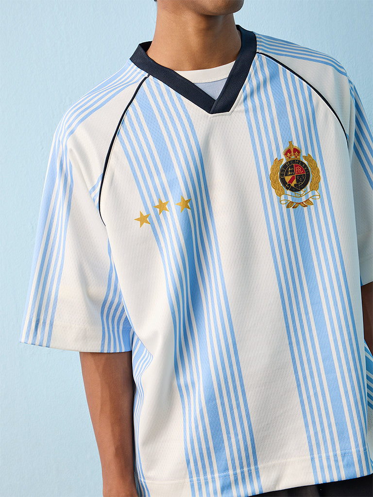 Nuon Blue and White Argentina Football Jersey