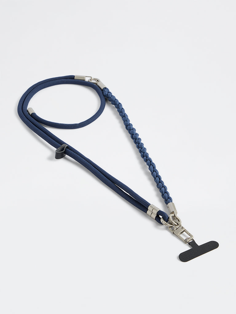Westside Accessories Navy Braided Phone Lanyard