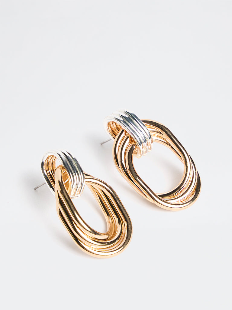 Westside Accessories Gold and Silver Multi-Loop Statement Earrings