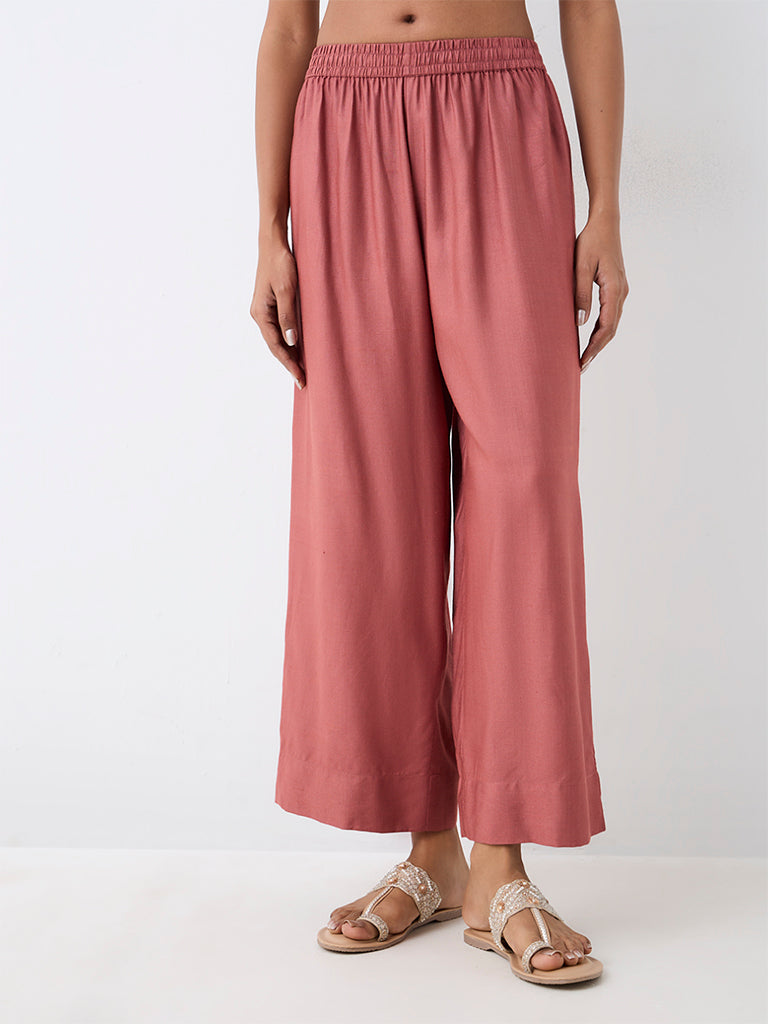 Zuba Dusty Pink Solid Pants