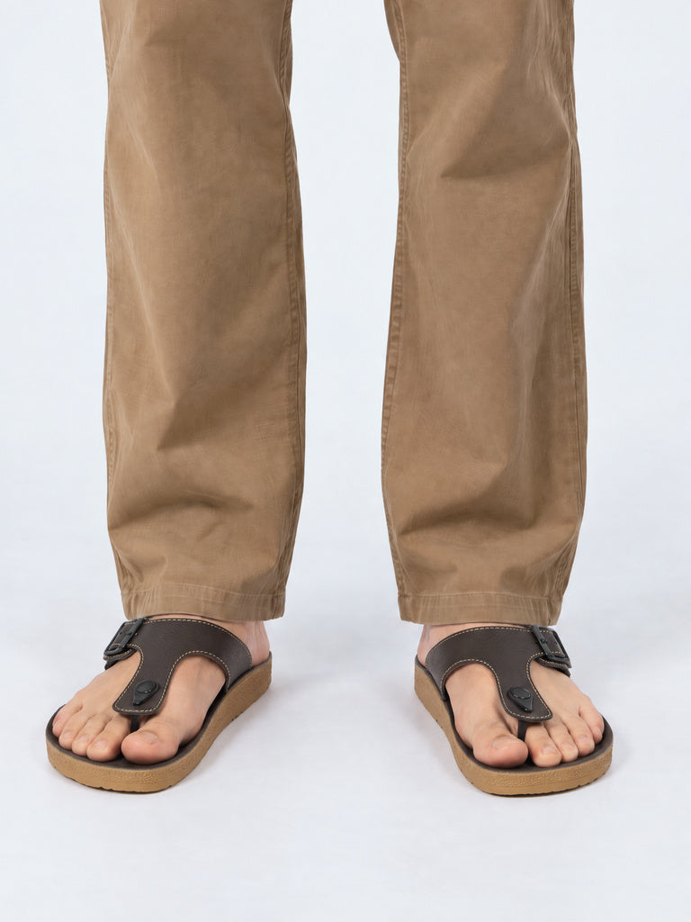 SOLEPLAY Dark Brown Thong-Strap Slip-On Sandals