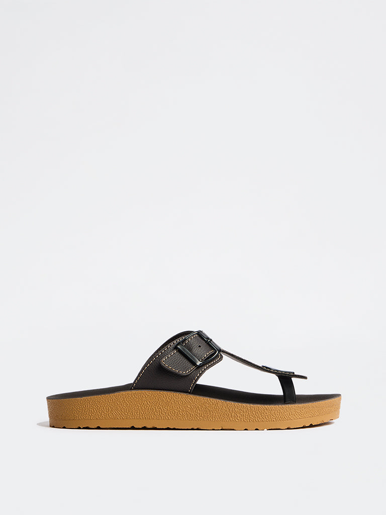 SOLEPLAY Dark Brown Thong-Strap Slip-On Sandals