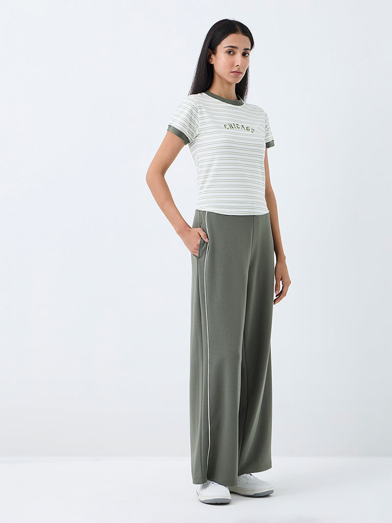 Nuoflexx Sage Striped Cotton-Blend T-Shirt