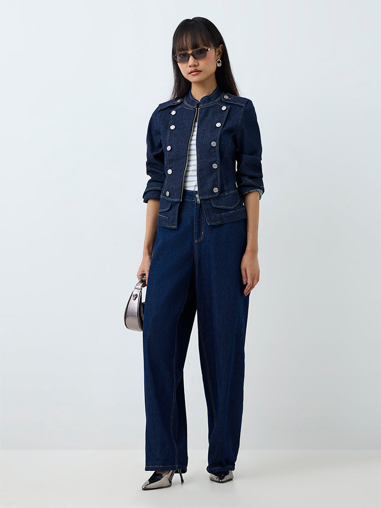 Nuon Dark Blue Military Denim Jacket