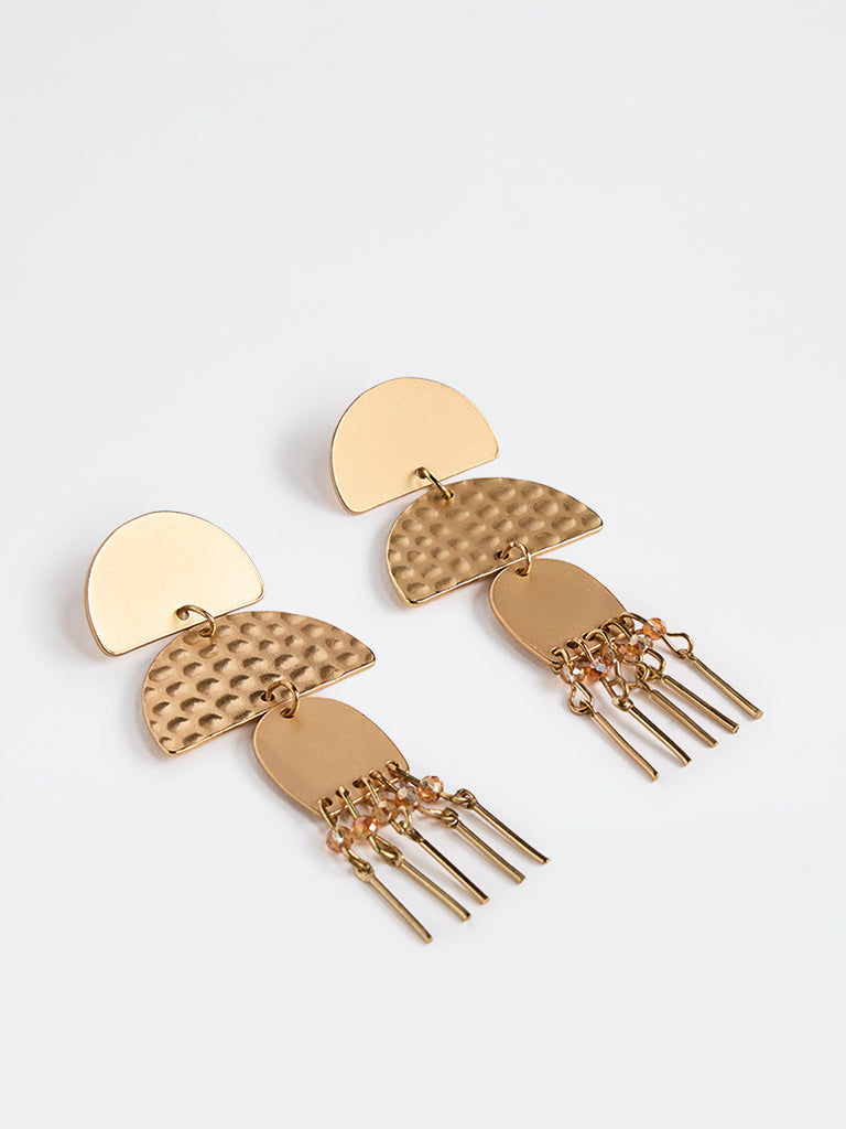 Westside Accessories Gold Geometric Design Statement Dangler Earrings