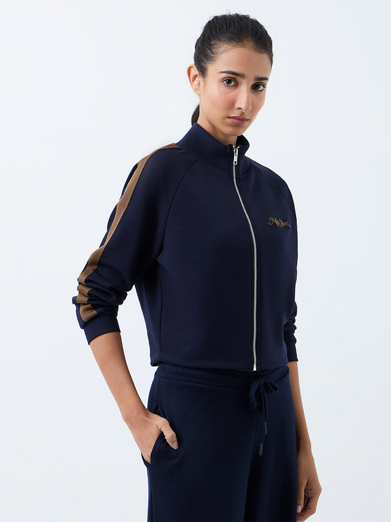 Nuoflexx Navy Stripe-Detailed Jacket