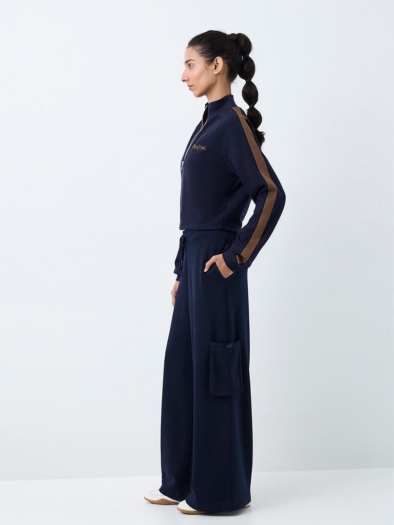 Nuoflexx Navy Stripe-Detailed Jacket