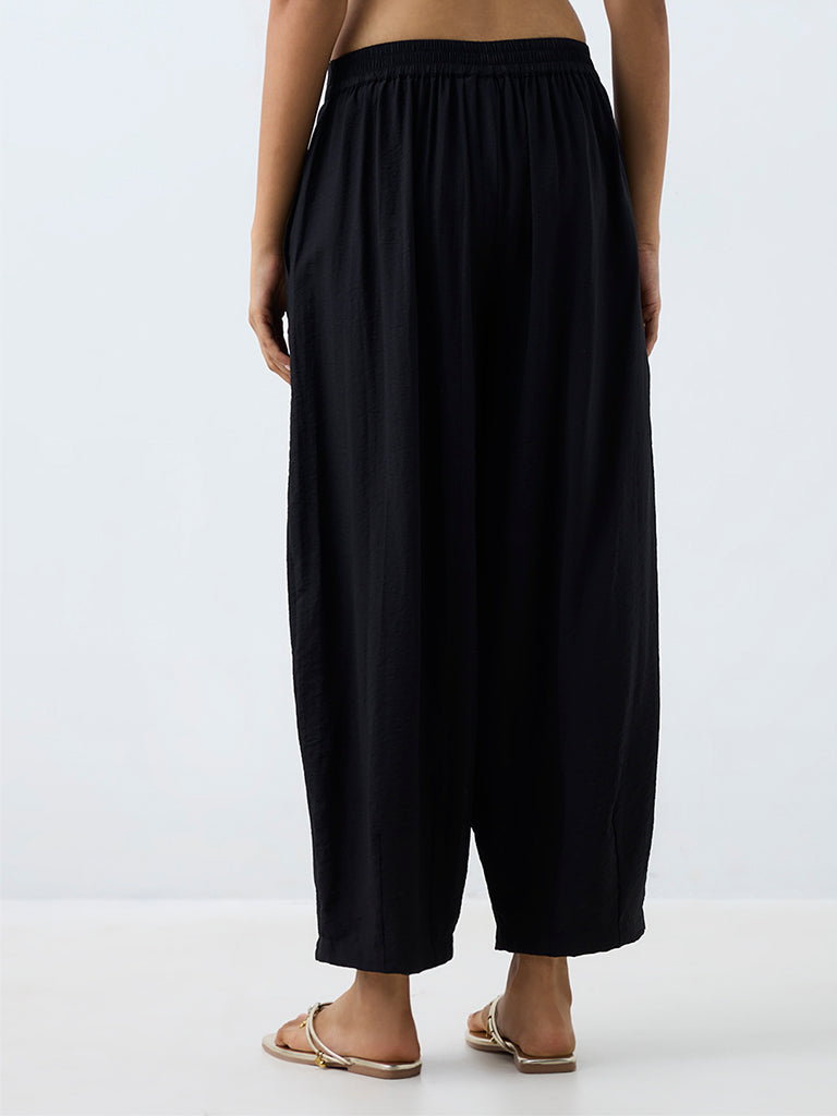 Utsa Black Solid Farshi Salwar