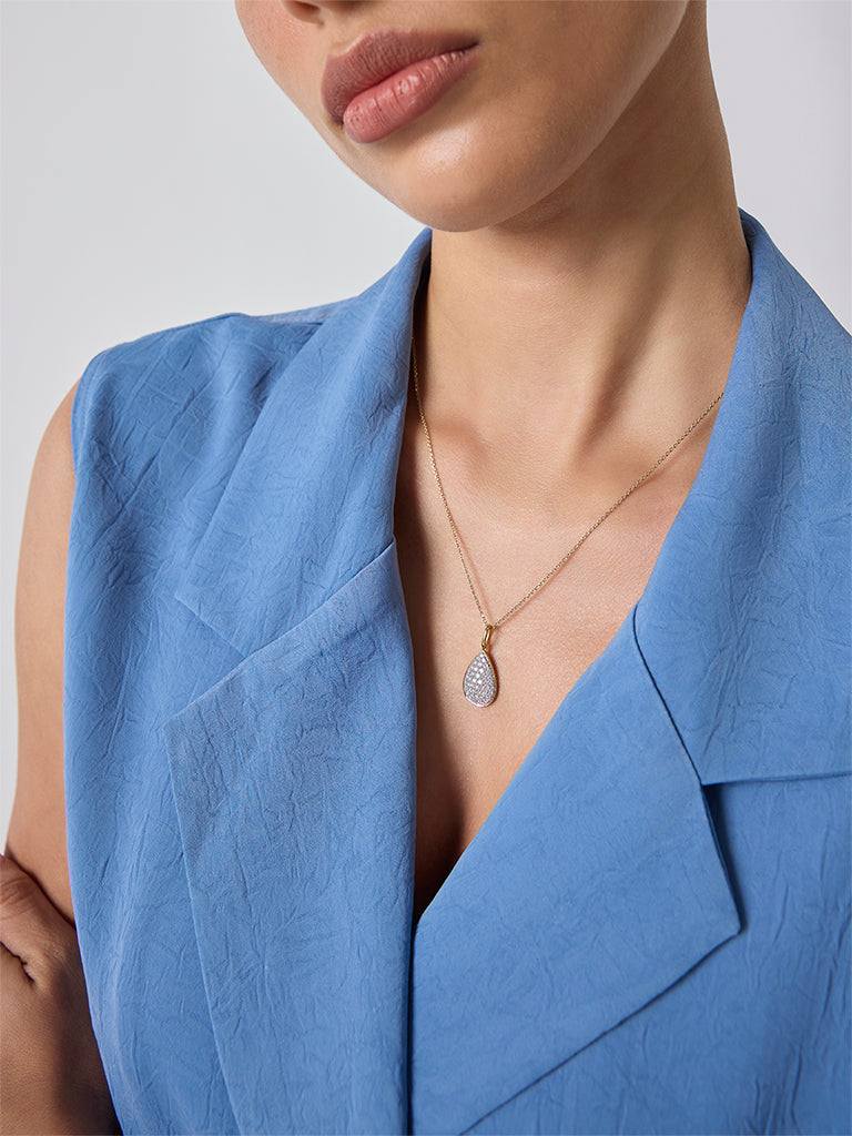 Pear Lab Diamond Pendant Necklace