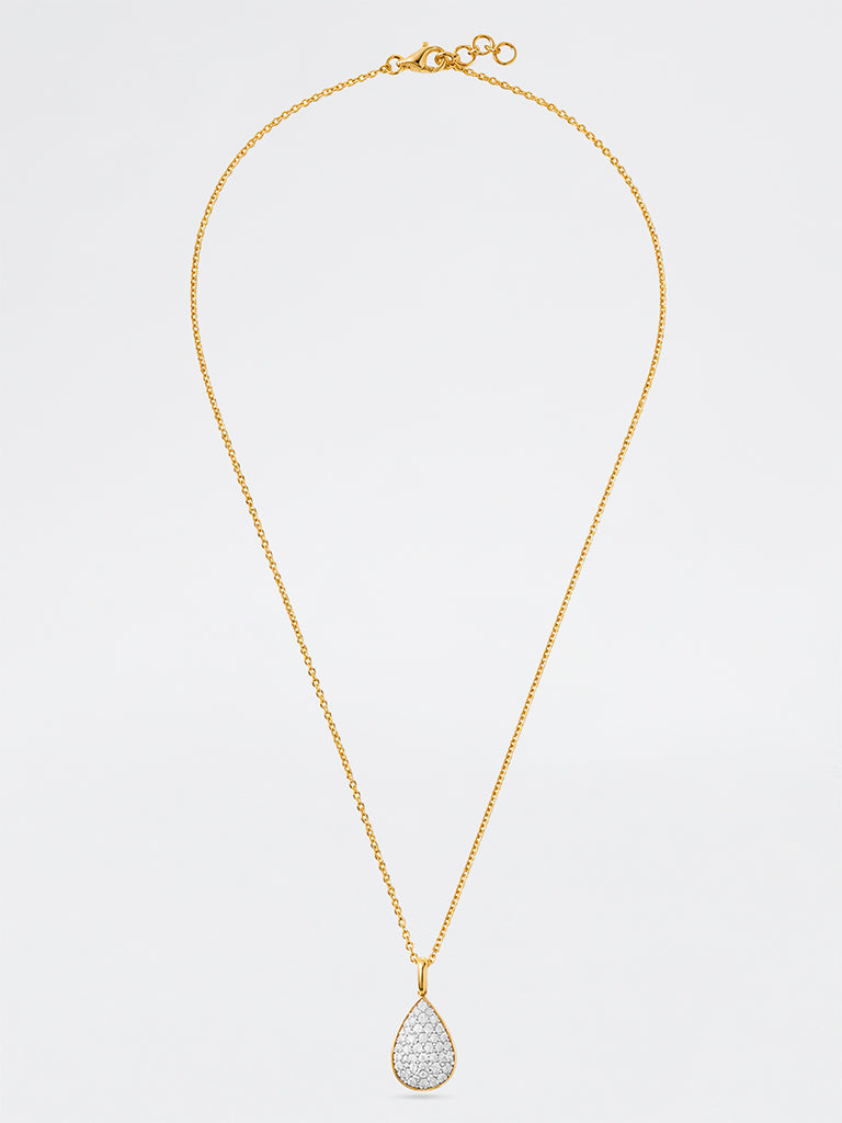 Pear Lab Diamond Pendant Necklace