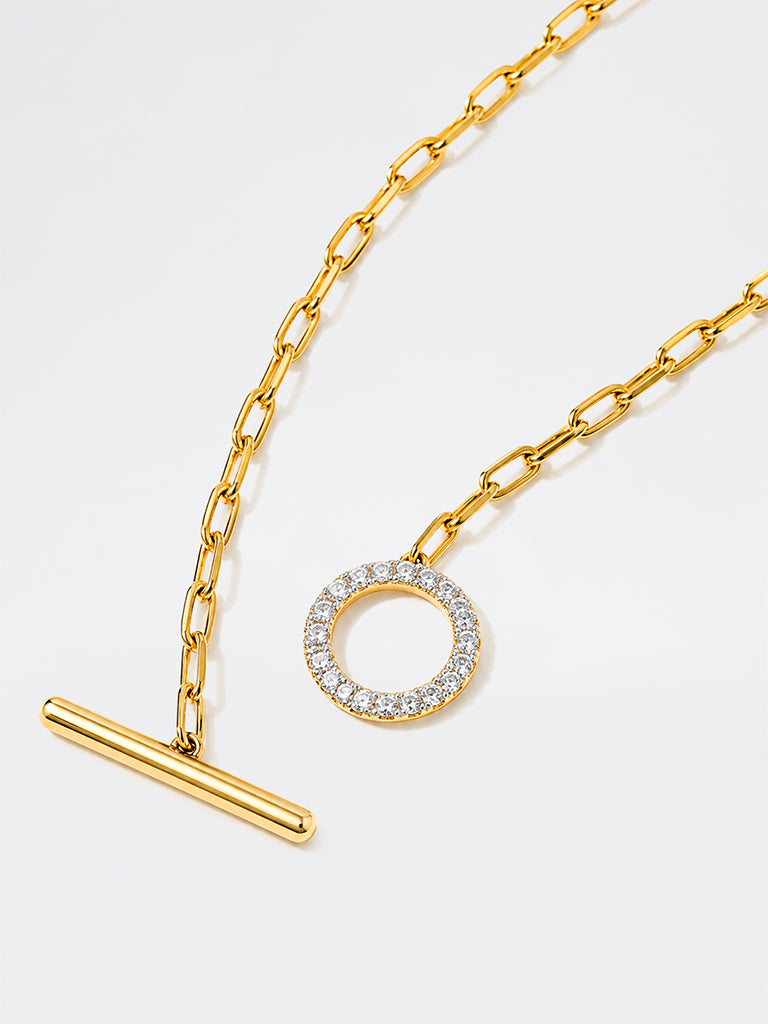 Lab Diamond Toggle Necklace