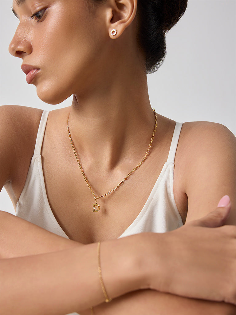 D Letter Lab Diamond Pendant