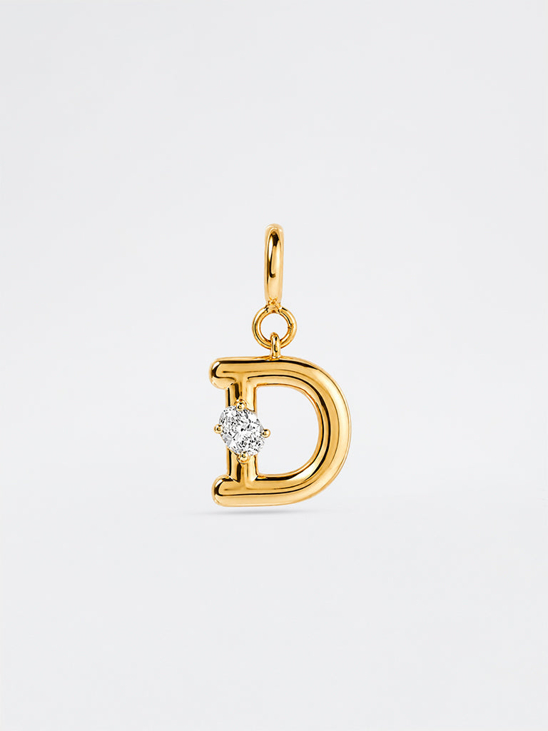 D Letter Lab Diamond Pendant