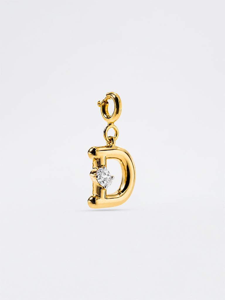 D Letter Lab Diamond Pendant