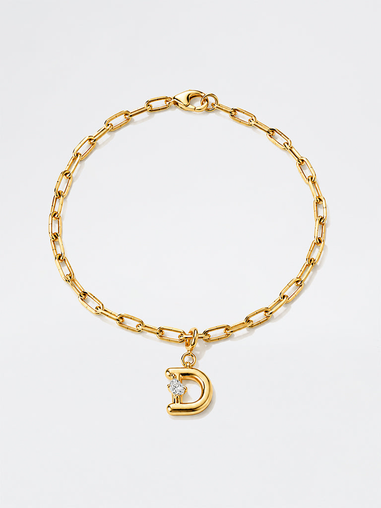D Letter Lab Diamond Pendant
