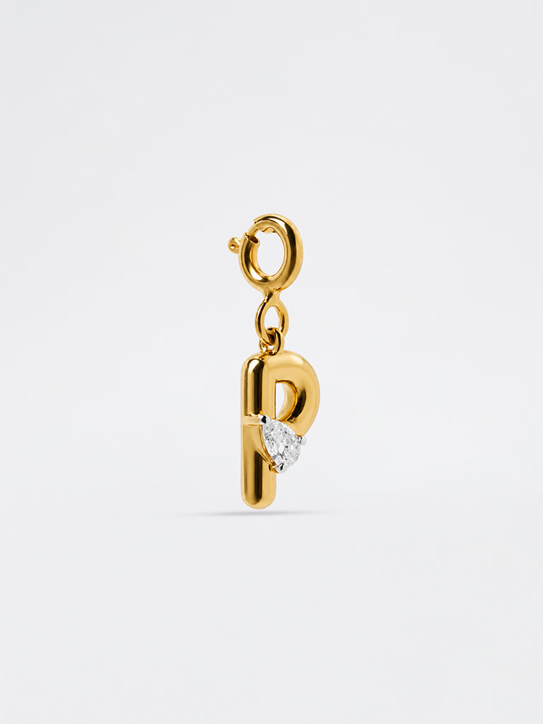 P Letter Lab Diamond Pendant