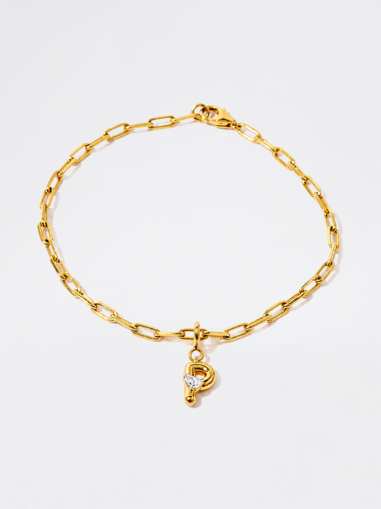 P Letter Lab Diamond Pendant