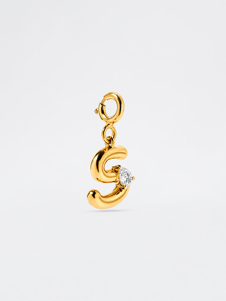 S Letter Lab Diamond Pendant