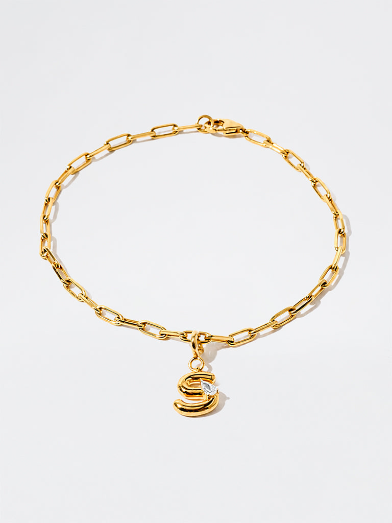S Letter Lab Diamond Pendant
