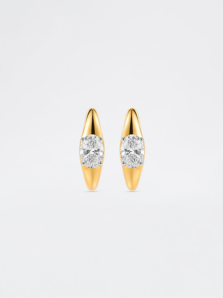 Pome Luxe Gold Lab Diamond Solitaire Hoop Earring