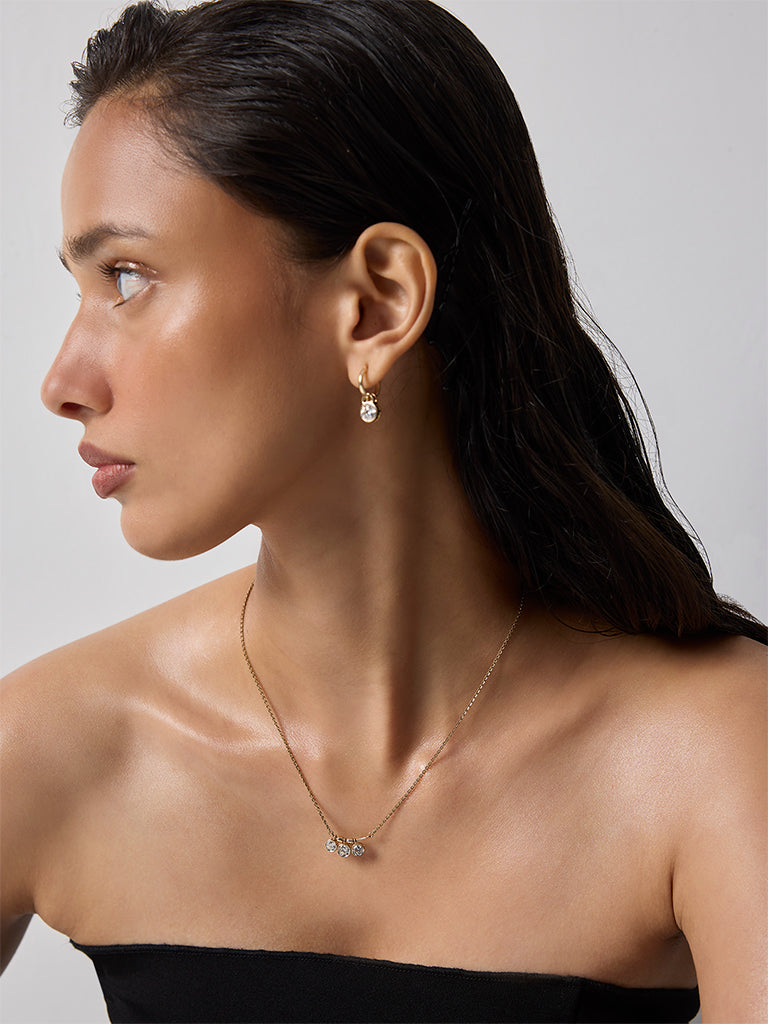 Gold Triple Lab Diamond Necklace