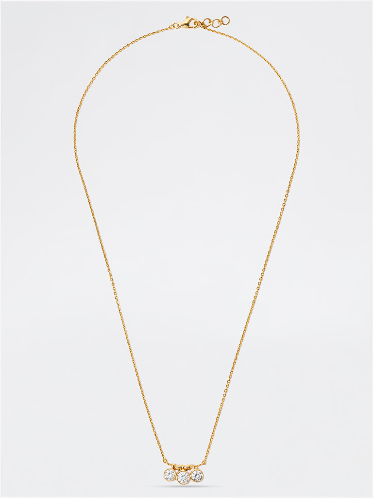 Gold Triple Lab Diamond Necklace