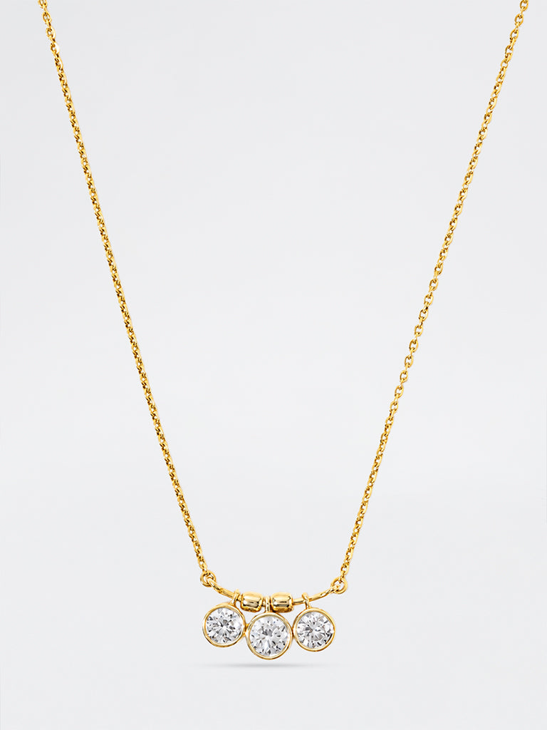 Gold Triple Lab Diamond Necklace