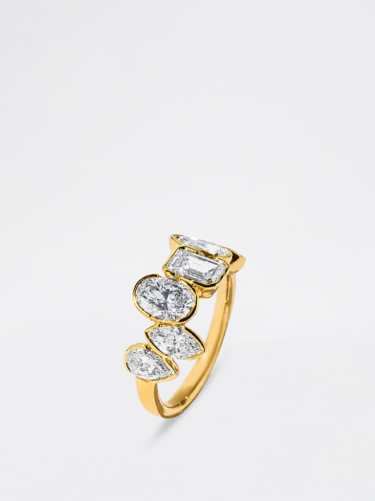 Pome Luxe Gold Multi-Cut Lab Diamond Ring