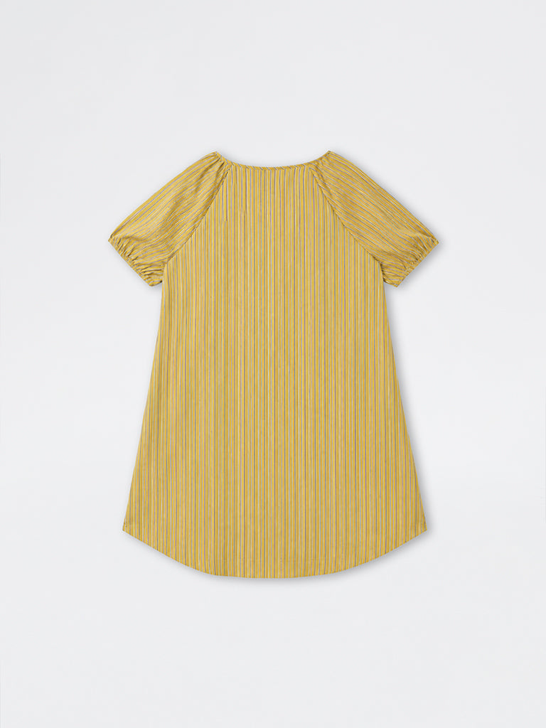 Gia Mustard Striped Detail A-Line Dress